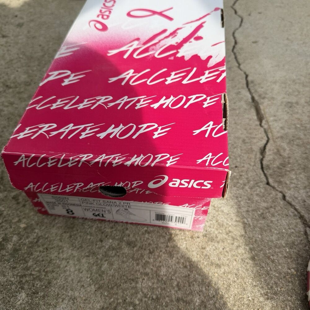 ASICS Gel-Fit Sana 2 PR Women’s 8 Pink Floral Breast Cancer Shoes S562N w/ Box - Picture 3 of 11